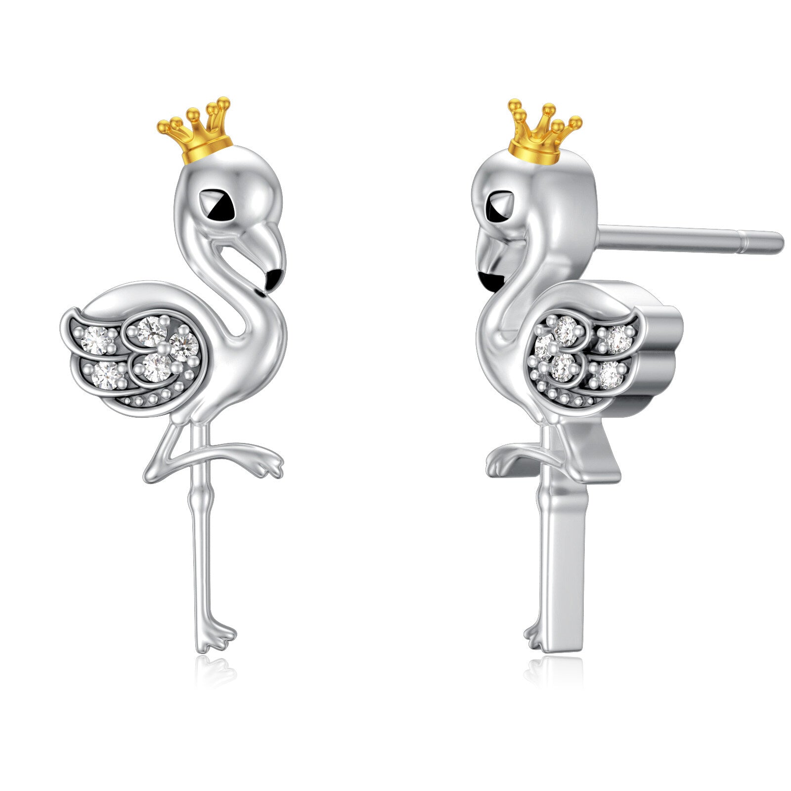 Flamingo Earrings 925 Sterling Silver Flamingo Jewelry Stud Earrings Gifts for Women Girls - MAXXLIFE ONLINE STORE