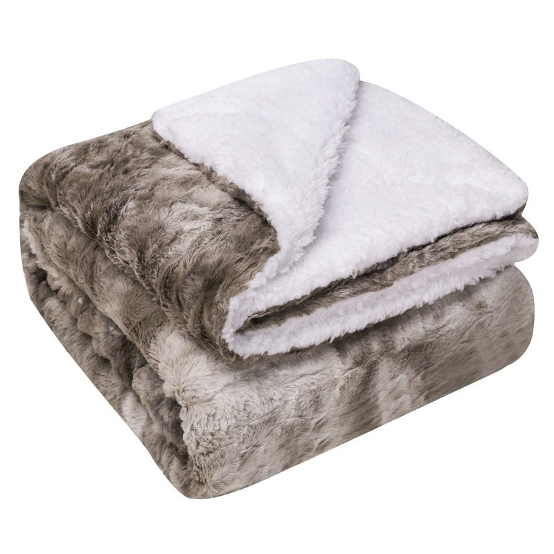 Thickened Flannel Lamb Wool Composite Double Blanket Leisure Blanket Gift Blanket - MAXXLIFE ONLINE STORE