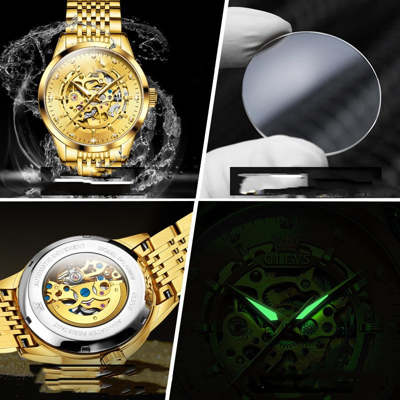 Fully Automatic Mechanical Hollowed Out Men's Watch - MAXXLIFE ONLINE STORE