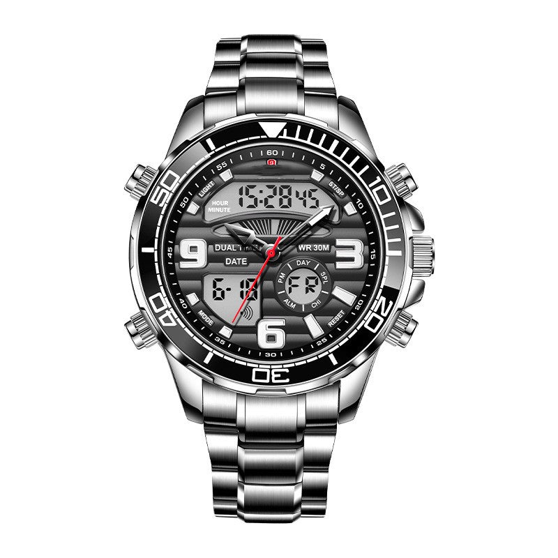 Dual Display Electronic Quartz Watch Men's Multifunctional Waterproof - MAXXLIFE ONLINE STORE