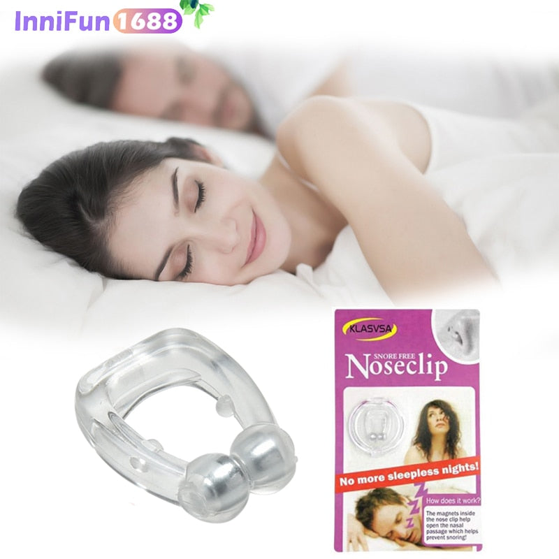 Silicone Magnetic Anti Snore Stop Snoring Nose Clip Sleep Tray Sleeping Aid Apnea Guard Night Device - MAXXLIFE ONLINE STORE