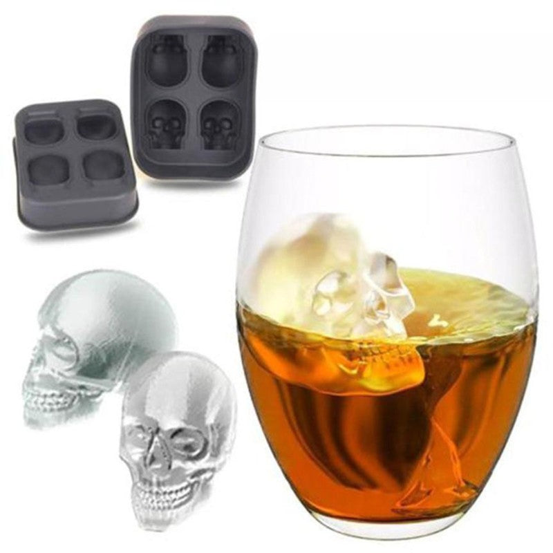 Creative 3D Skull Mold Ice Cube Tray Silicone Mold Soap Candle Moulds Sugar Craft Tools Bakeware Chocolate Moulds - MAXXLIFE ONLINE STORE