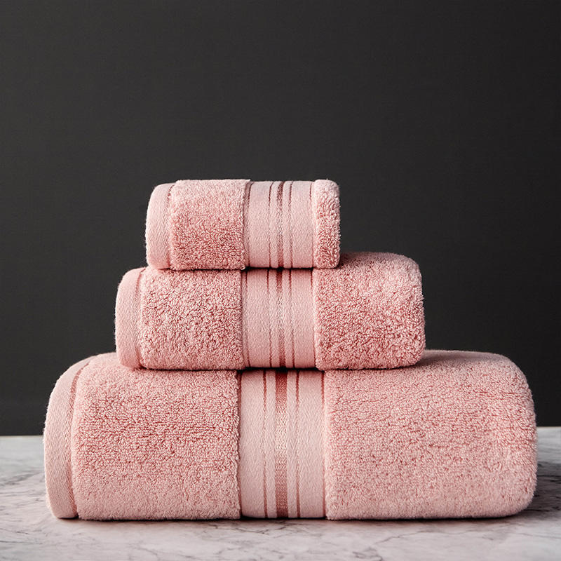 Pure Color Thick Cotton Bath Towel Set Towel Set Increased Pure Cotton Beach Towel Beauty Salon Bath Towel - MAXXLIFE ONLINE STORE