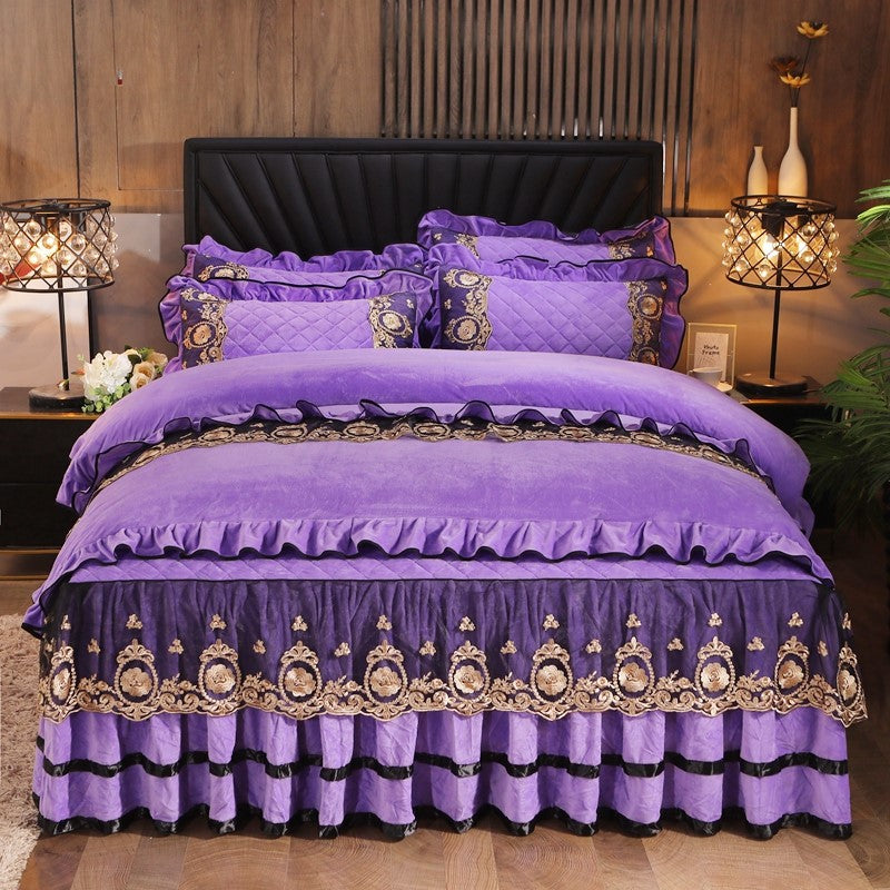 Lace Bedskirt Bedclothes Mattress Cover Bedspread Pillowcases Home Textiles - MAXXLIFE ONLINE STORE