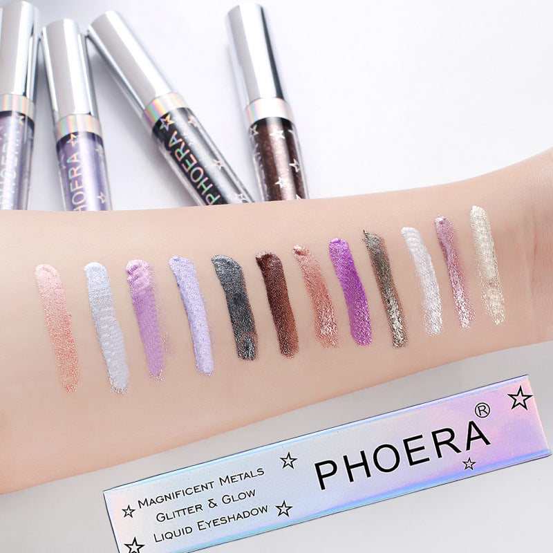 PHOERA Magnificent Metals Glitter and Glow Liquid Eyeshadow 12 Colors - MAXXLIFE ONLINE STORE