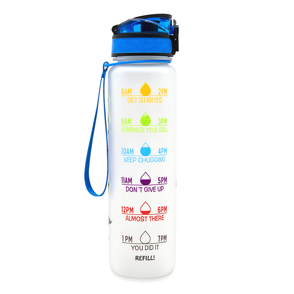 1L Tritan Water Bottle With Time Marker Bounce Cover Motivational Water Bottle Cycling Leakproof Cup For Sports Fitness Bottles - MAXXLIFE ONLINE STORE