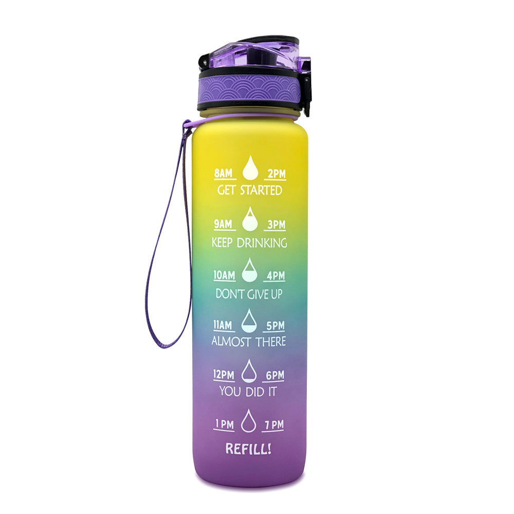 1L Tritan Water Bottle With Time Marker Bounce Cover Motivational Water Bottle Cycling Leakproof Cup For Sports Fitness Bottles - MAXXLIFE ONLINE STORE