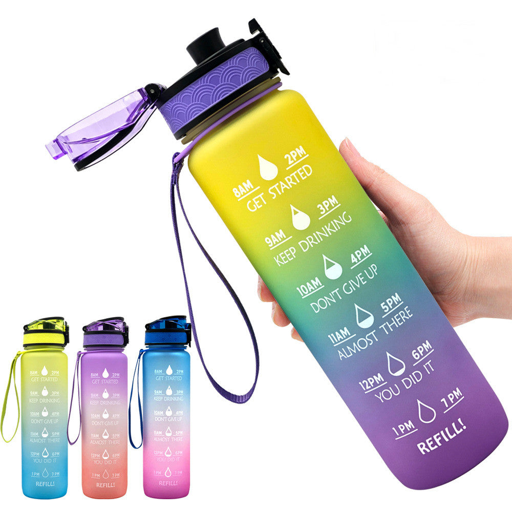 1L Tritan Water Bottle With Time Marker Bounce Cover Motivational Water Bottle Cycling Leakproof Cup For Sports Fitness Bottles - MAXXLIFE ONLINE STORE