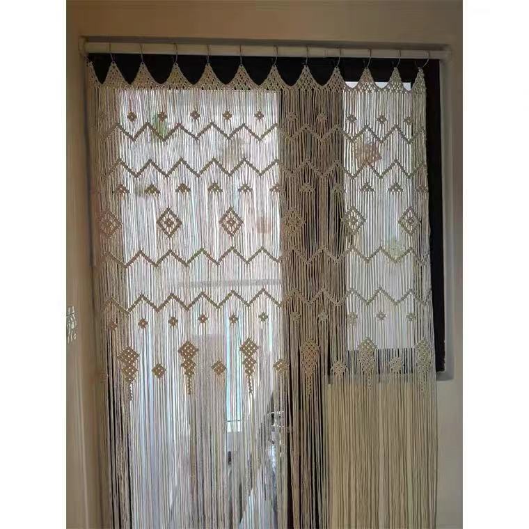 Finished Hoop Door Curtain Bohemian Tapestry Hand Woven Curtain European Style - MAXXLIFE ONLINE STORE