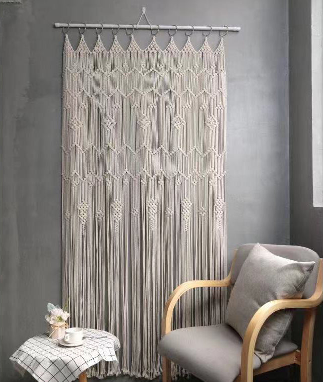 Finished Hoop Door Curtain Bohemian Tapestry Hand Woven Curtain European Style - MAXXLIFE ONLINE STORE