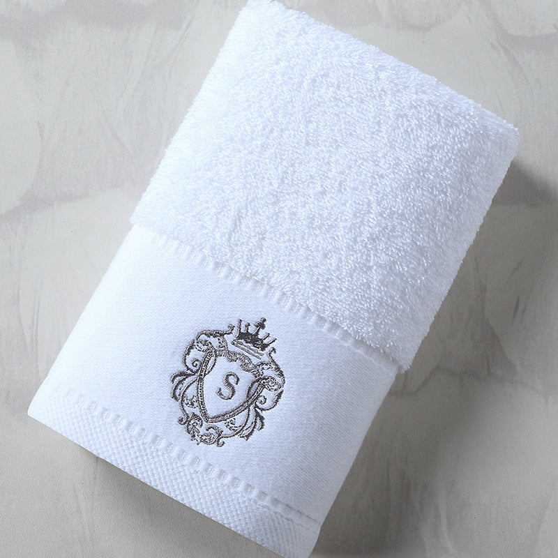 Pure Cotton Bath Towel Oversized Embroidered Absorbent Facial Towel - MAXXLIFE ONLINE STORE