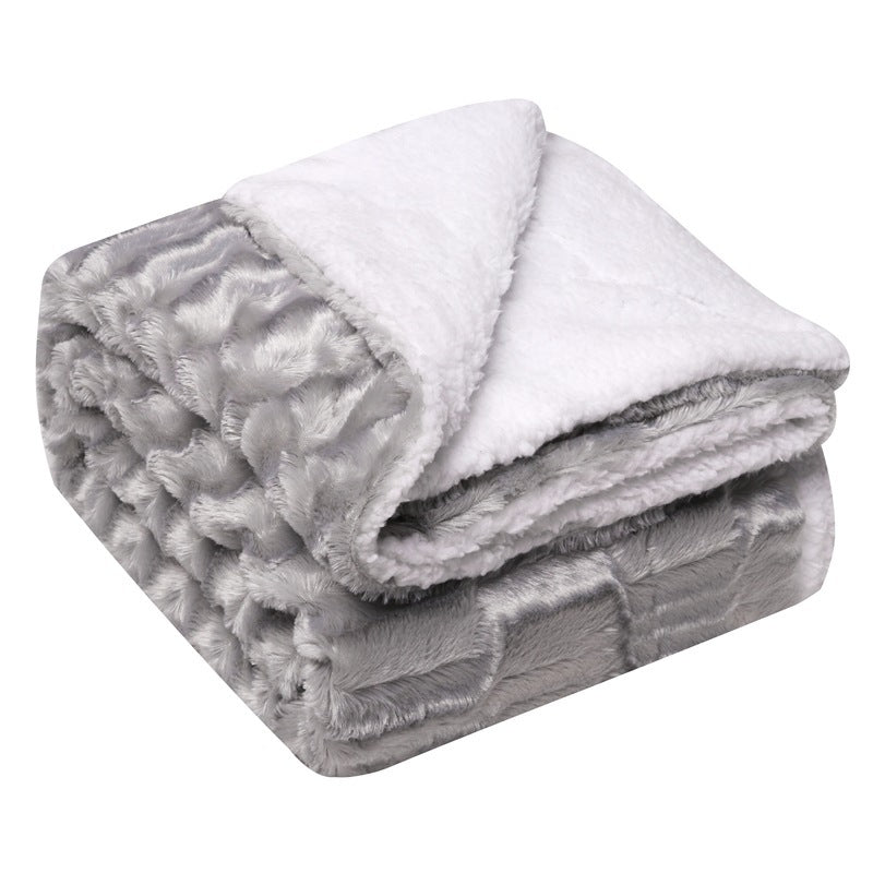 Thickened Flannel Lamb Wool Composite Double Blanket Leisure Blanket Gift Blanket - MAXXLIFE ONLINE STORE