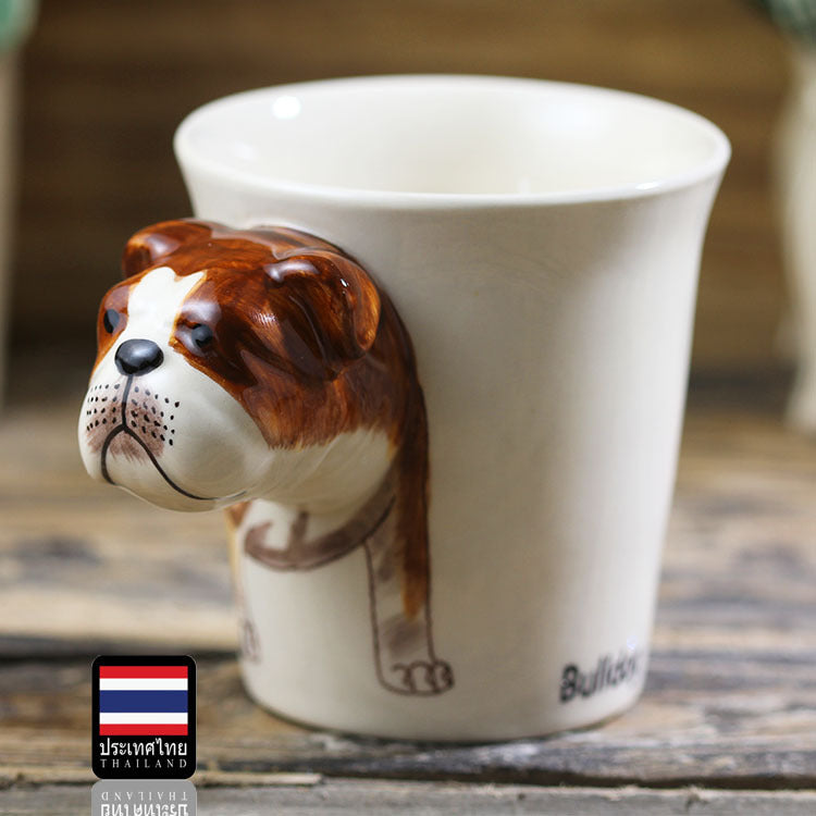 Animal mug Hand painted animal mug english bulldog ceramic mug - MAXXLIFE ONLINE STORE