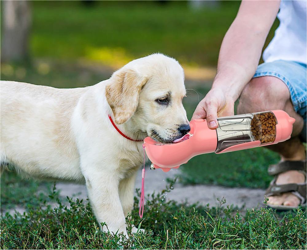 Pet Water Bottle Feeder Bowl Garbage Bag Storage Portable Pet Outdoor Travel 3 In 1 Dog Water Bottle - MAXXLIFE ONLINE STORE