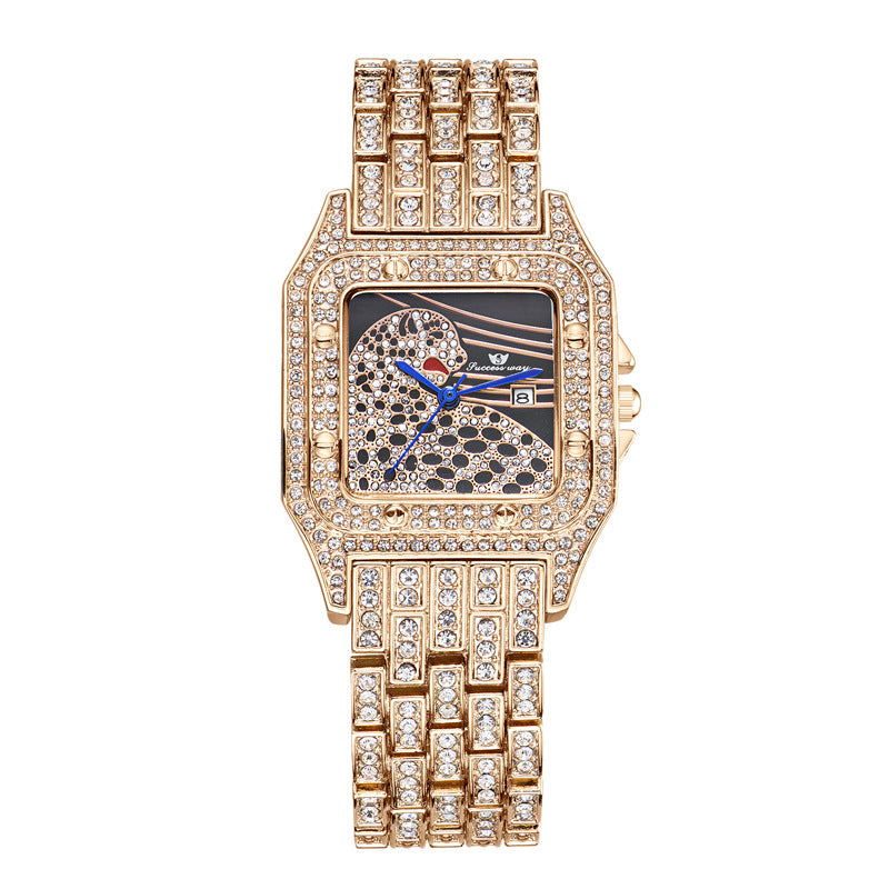 Square Full Star Leopard Diamond Women's Watch Quartz Women's Watch - MAXXLIFE ONLINE STORE