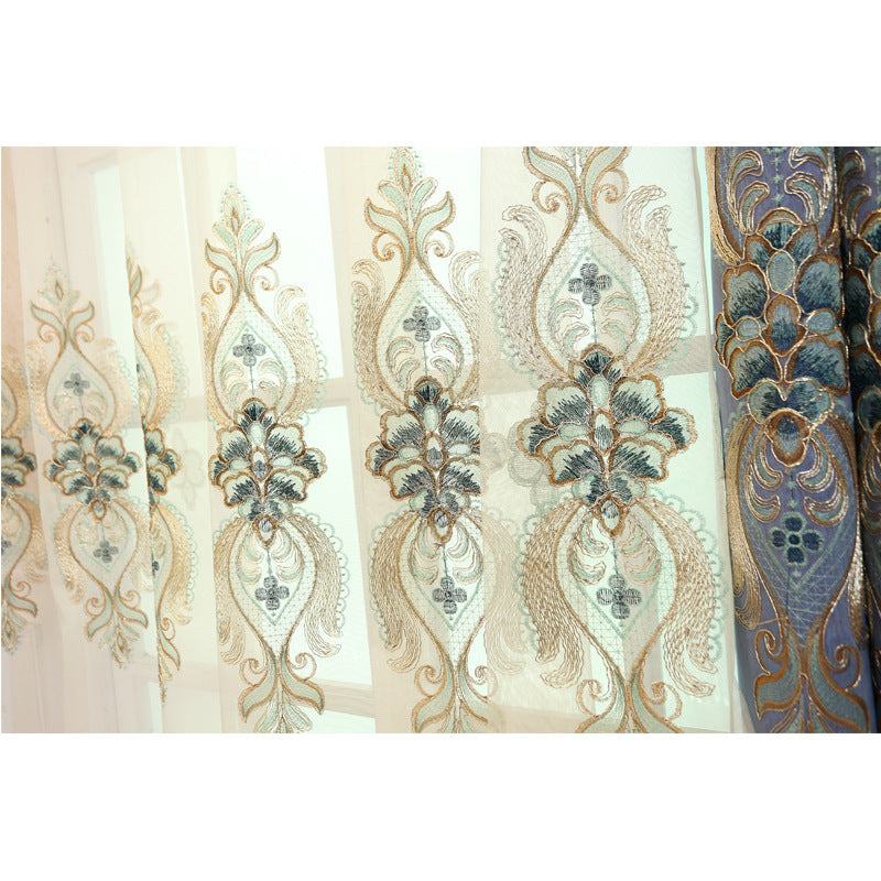 Slub cotton embroidery curtain fabric - MAXXLIFE ONLINE STORE