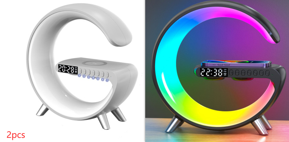 2023 New Intelligent G Shaped LED Lamp Bluetooth Speake Wireless Charger Atmosphere Lamp App Control For Bedroom Home Decor - MAXXLIFE ONLINE STORE