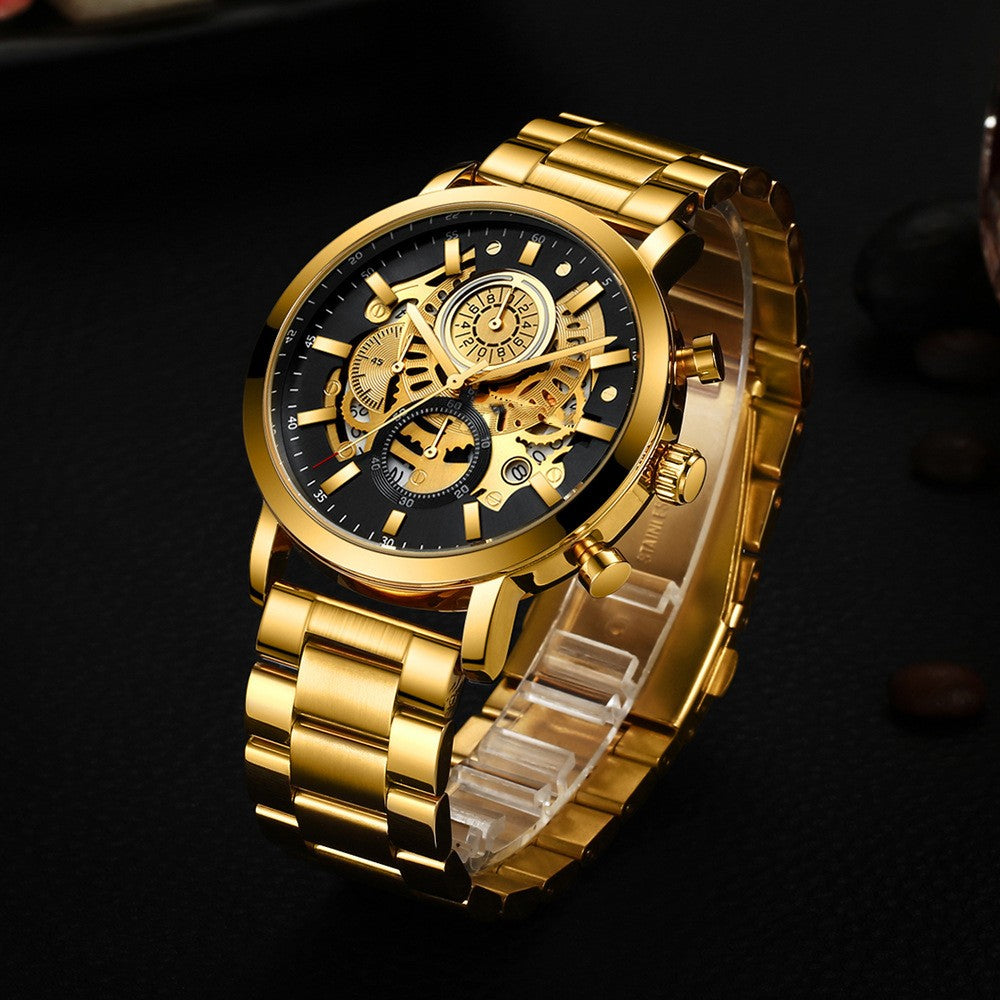 Men's Multi-functional Calendar Watch Hollowed Out - MAXXLIFE ONLINE STORE