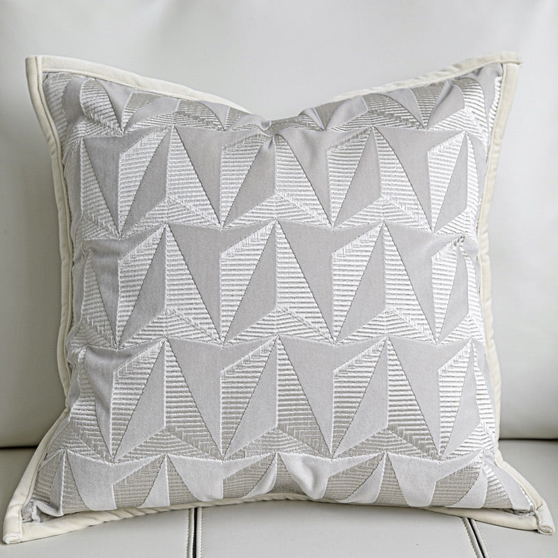 Soft Suede Embroidered Conical Geometric Pillow Cover - MAXXLIFE ONLINE STORE