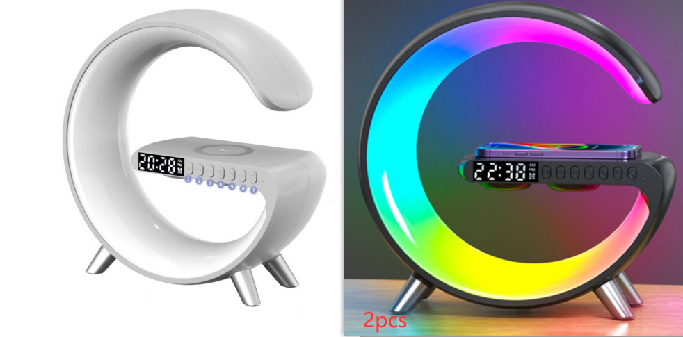 2023 New Intelligent G Shaped LED Lamp Bluetooth Speake Wireless Charger Atmosphere Lamp App Control For Bedroom Home Decor - MAXXLIFE ONLINE STORE