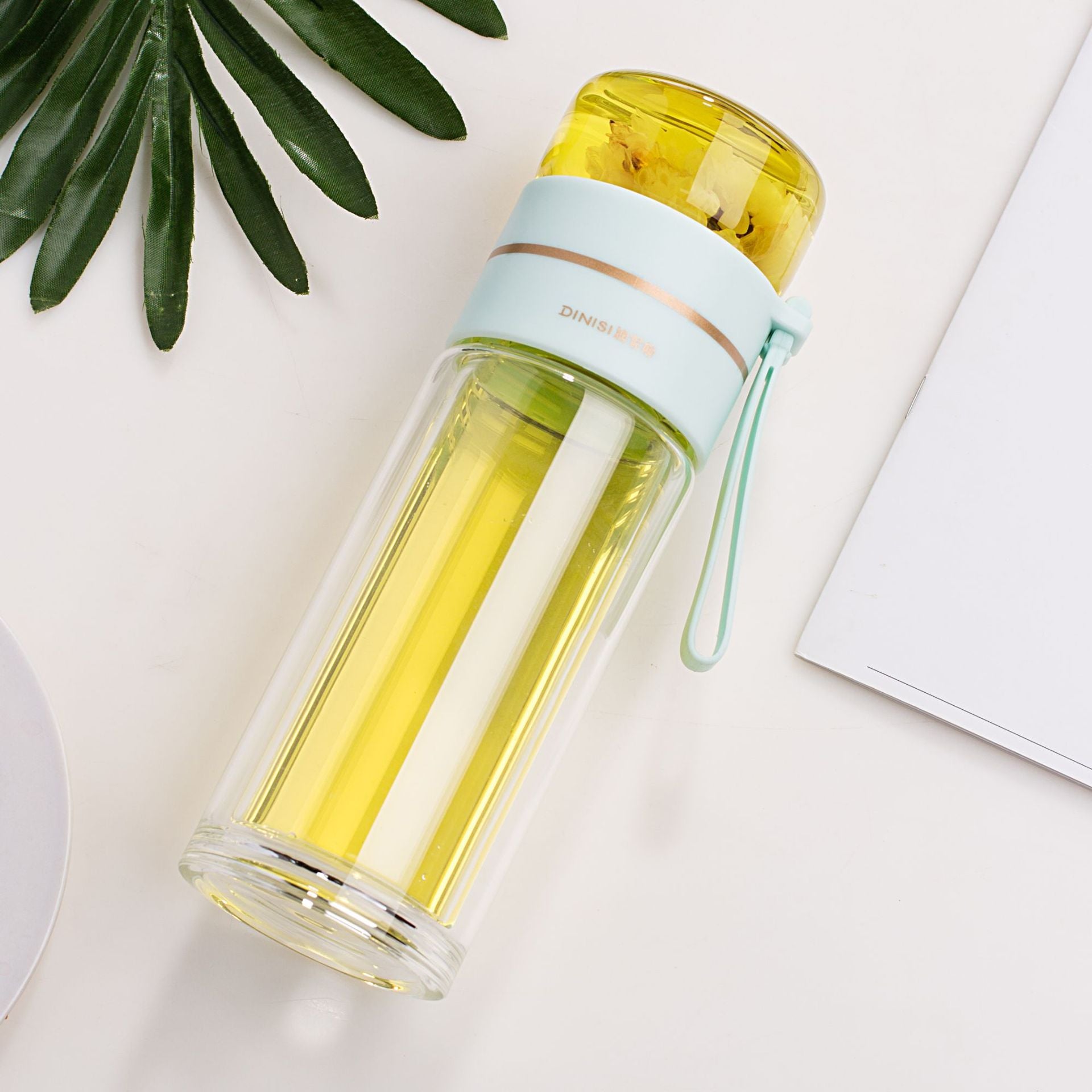 Glass Water Bottle With Tea Infuser Filter Tea Separation Double Wall Glass Bottle Leakproof Water Bottle - MAXXLIFE ONLINE STORE