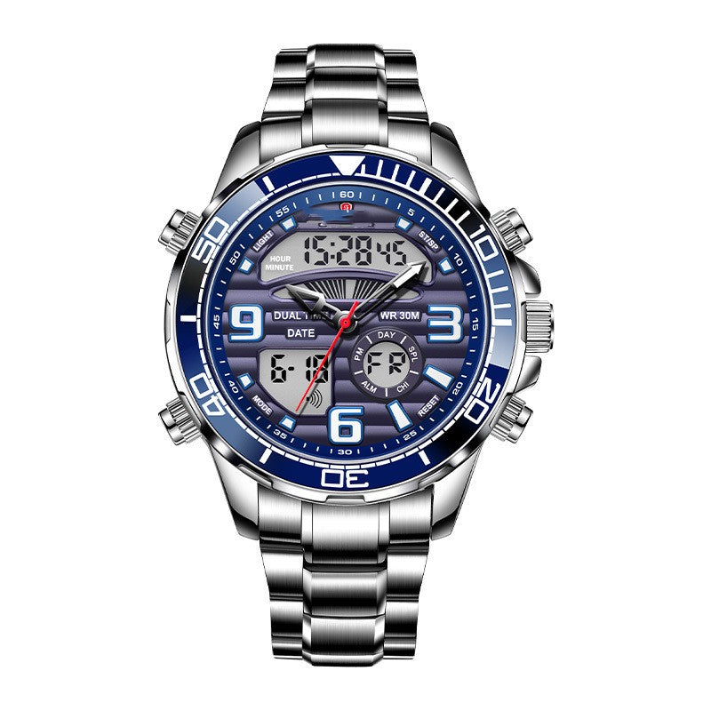 Dual Display Electronic Quartz Watch Men's Multifunctional Waterproof - MAXXLIFE ONLINE STORE