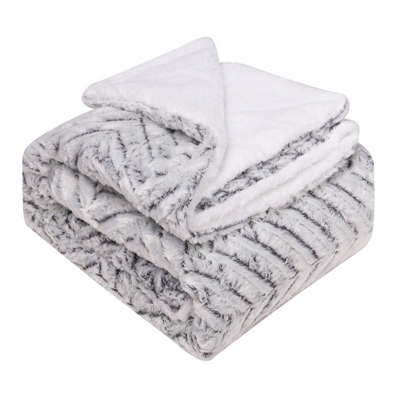 Thickened Flannel Lamb Wool Composite Double Blanket Leisure Blanket Gift Blanket - MAXXLIFE ONLINE STORE