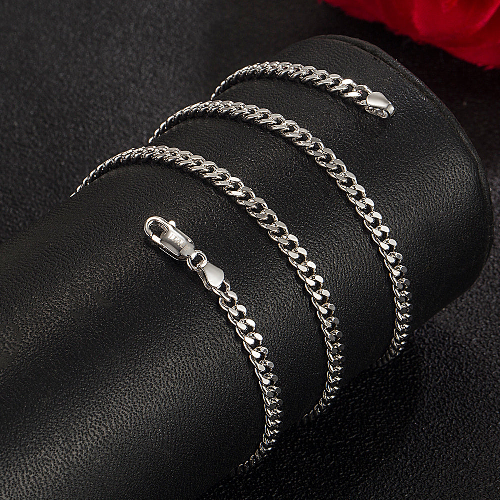 Punk S925 Sterling Silver Cuban Necklace - MAXXLIFE ONLINE STORE