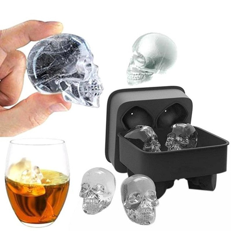 Creative 3D Skull Mold Ice Cube Tray Silicone Mold Soap Candle Moulds Sugar Craft Tools Bakeware Chocolate Moulds - MAXXLIFE ONLINE STORE