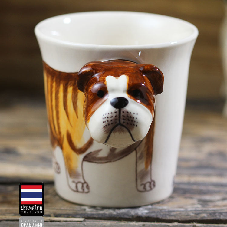 Animal mug Hand painted animal mug english bulldog ceramic mug - MAXXLIFE ONLINE STORE