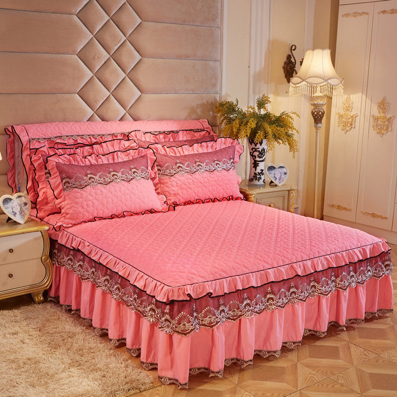 Quilted Lace Bed Skirt Thickened Plus Cotton Bedspread Single Piece Simmons Bed Cover Bed Circumference 1.8m Bed - MAXXLIFE ONLINE STORE