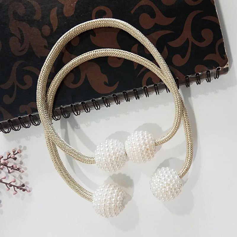 Magnetic Curtain Tiebacks Pearl Beads - MAXXLIFE ONLINE STORE