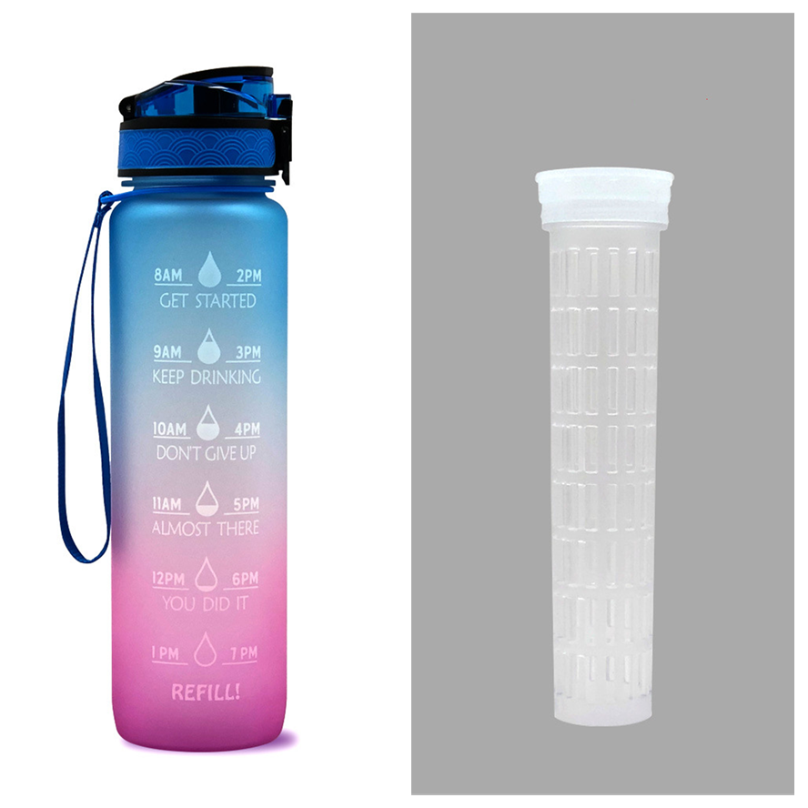 1L Tritan Water Bottle With Time Marker Bounce Cover Motivational Water Bottle Cycling Leakproof Cup For Sports Fitness Bottles - MAXXLIFE ONLINE STORE