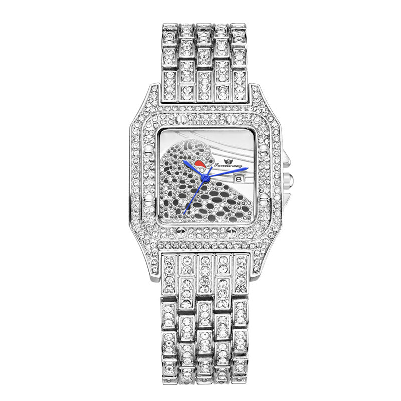 Square Full Star Leopard Diamond Women's Watch Quartz Women's Watch - MAXXLIFE ONLINE STORE