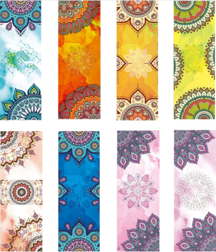 Beautiful Pattern Print New Yoga Towel Sweat Anti-skid Portable Gym Blanket Exercise Yoga Mat Towel Pilates Towel Yoga Mat Cover - MAXXLIFE ONLINE STORE