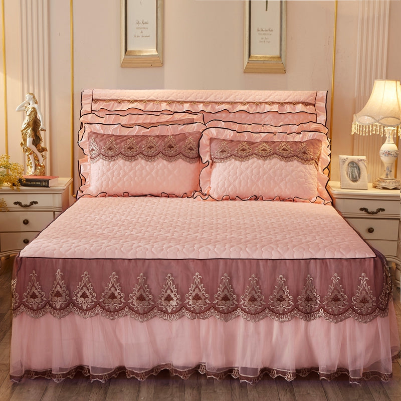 Quilted Lace Bed Skirt Thickened Plus Cotton Bedspread Single Piece Simmons Bed Cover Bed Circumference 1.8m Bed - MAXXLIFE ONLINE STORE