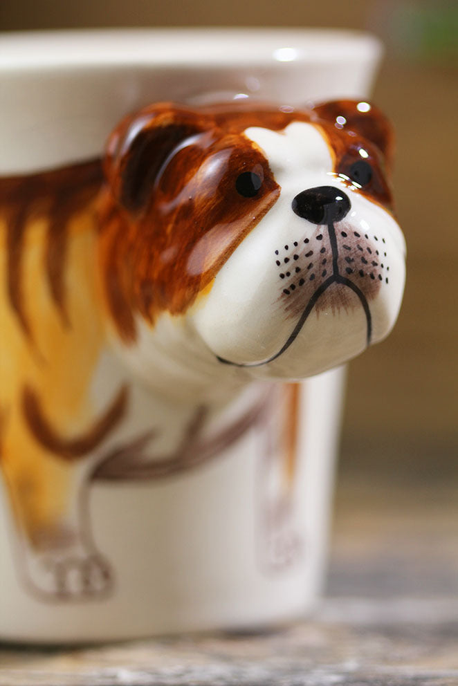 Animal mug Hand painted animal mug english bulldog ceramic mug - MAXXLIFE ONLINE STORE