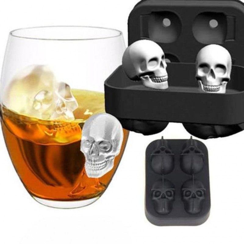 Creative 3D Skull Mold Ice Cube Tray Silicone Mold Soap Candle Moulds Sugar Craft Tools Bakeware Chocolate Moulds - MAXXLIFE ONLINE STORE