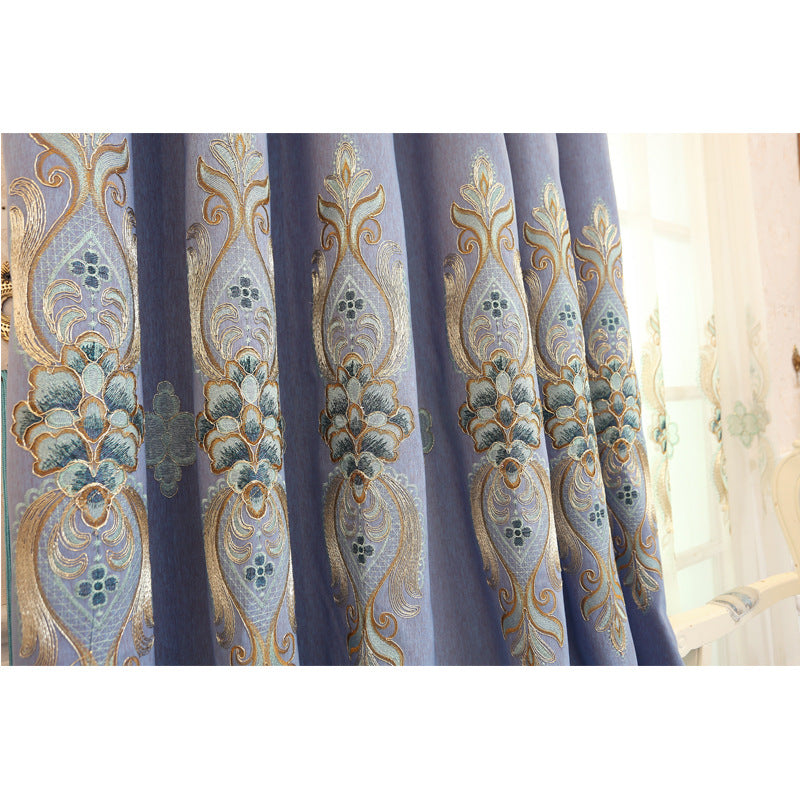 Slub cotton embroidery curtain fabric - MAXXLIFE ONLINE STORE