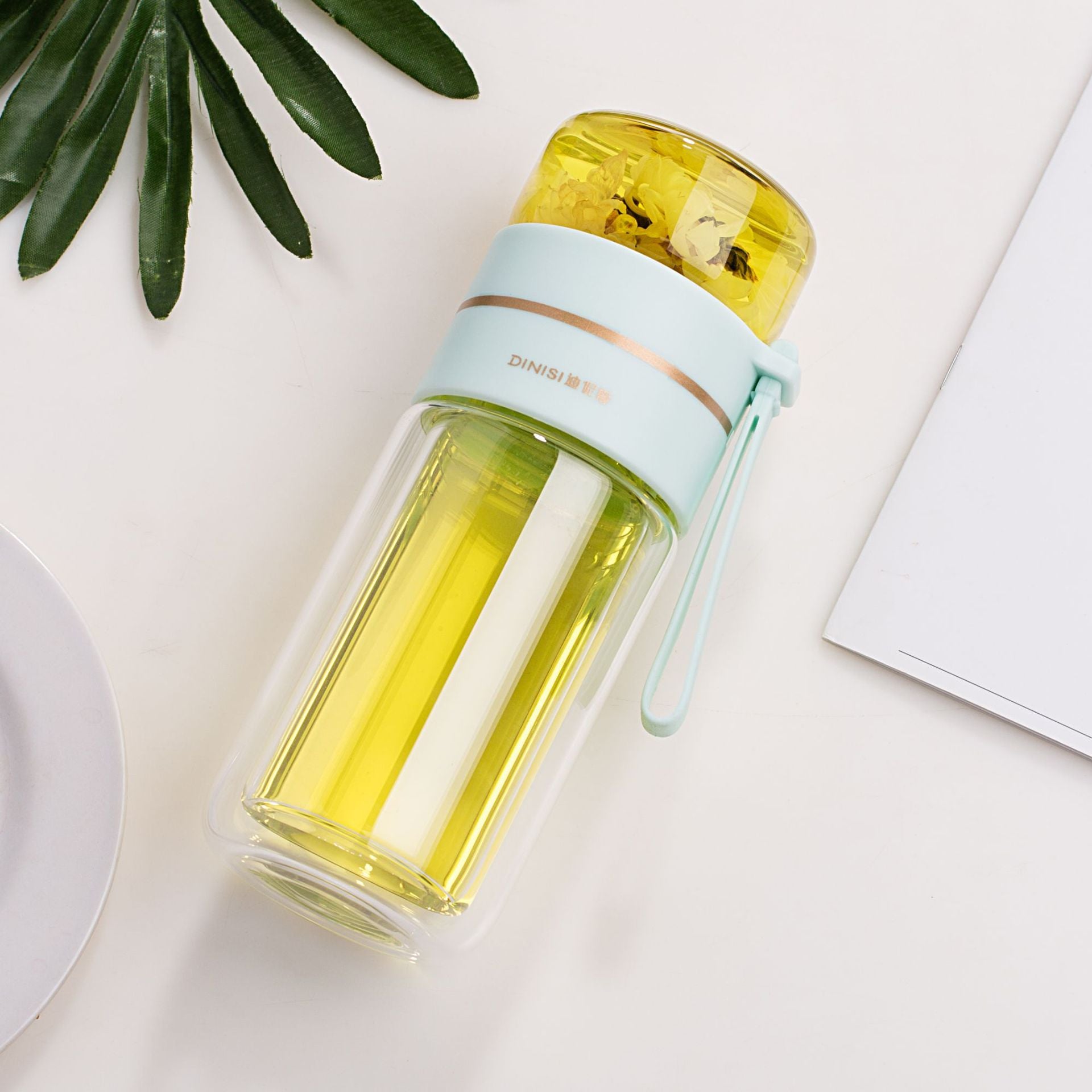 Glass Water Bottle With Tea Infuser Filter Tea Separation Double Wall Glass Bottle Leakproof Water Bottle - MAXXLIFE ONLINE STORE