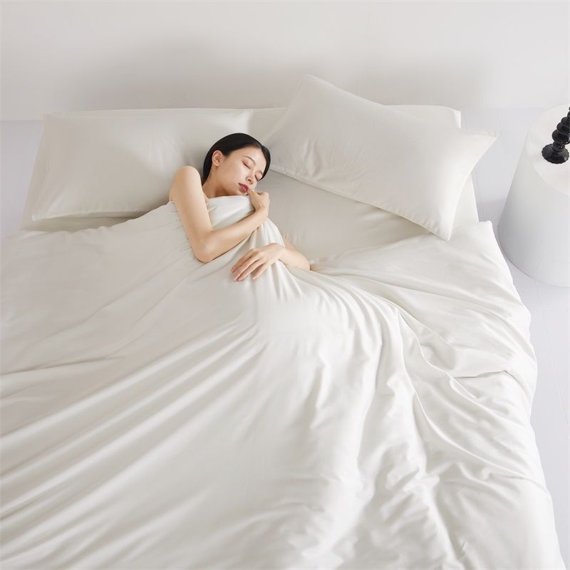 Cotton Four-piece Comforter Bed Hat In White - MAXXLIFE ONLINE STORE