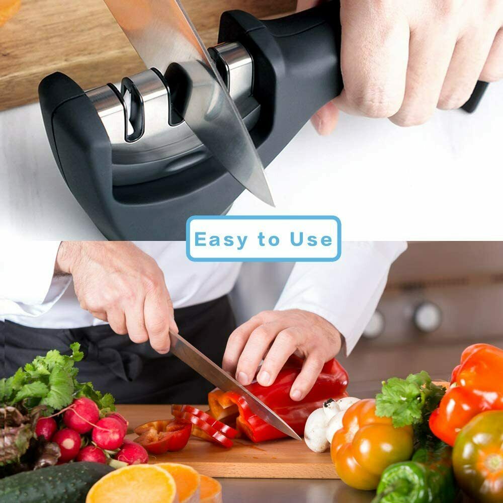 KNIFE SHARPENER Ceramic Tungsten Kitchen Knives Blade Sharpening System Tool USA - MAXXLIFE ONLINE STORE