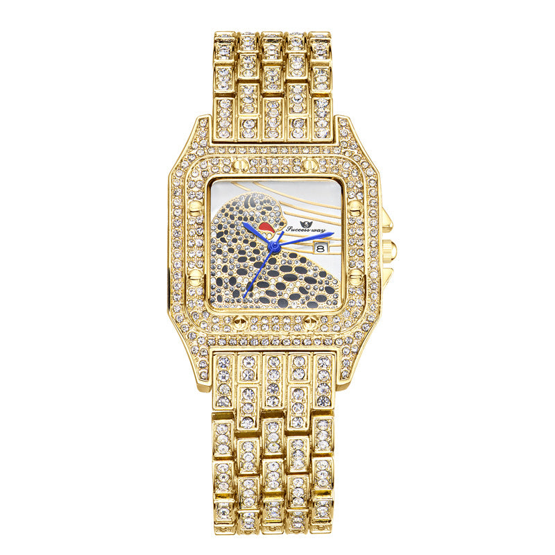 Square Full Star Leopard Diamond Women's Watch Quartz Women's Watch - MAXXLIFE ONLINE STORE