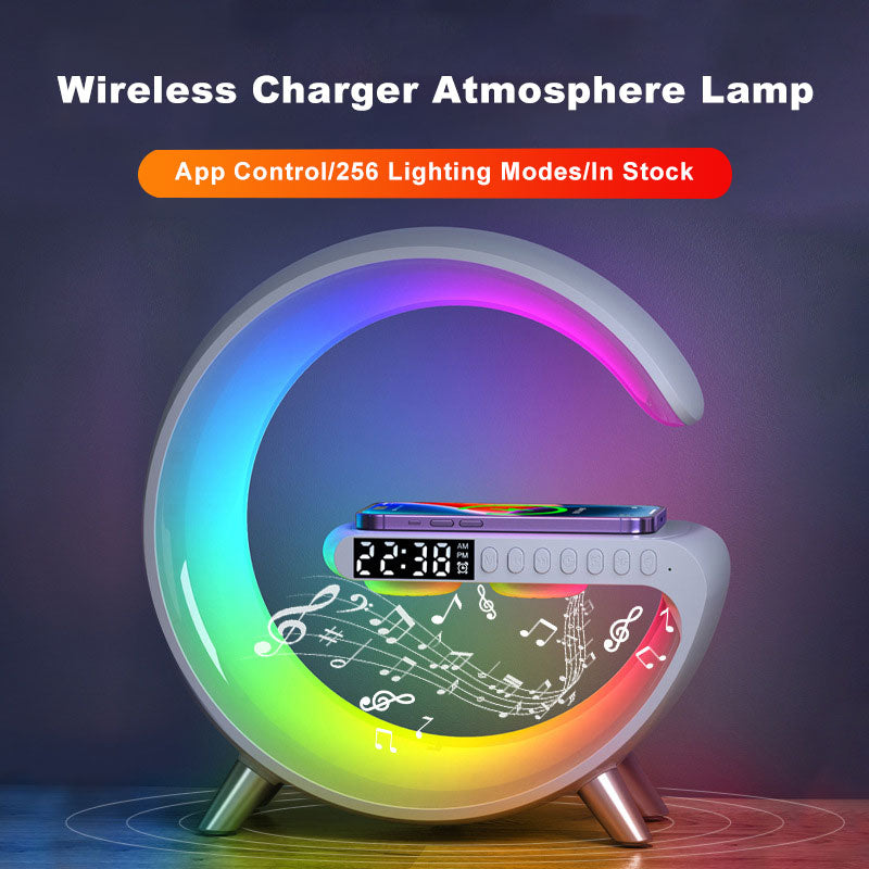 2023 New Intelligent G Shaped LED Lamp Bluetooth Speake Wireless Charger Atmosphere Lamp App Control For Bedroom Home Decor - MAXXLIFE ONLINE STORE