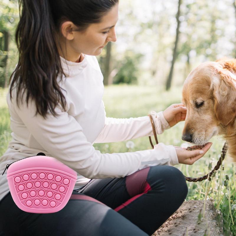 Bag Silicone Feed Dogs Treat Pouch Pet Training Bag Bundle Pocket Waist Pack Pet Portable Dog Training Waist Bag Treat Snack Bait Dogs Soft Washable Outdoor Feed Storage Pouch Food Reward Silica Bags - MAXXLIFE ONLINE STORE