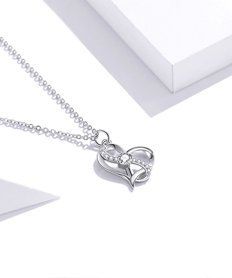 Heart-shaped Hollow Inlaid Zircon S925 Necklace - MAXXLIFE ONLINE STORE