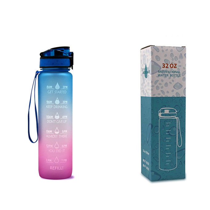 1L Tritan Water Bottle With Time Marker Bounce Cover Motivational Water Bottle Cycling Leakproof Cup For Sports Fitness Bottles - MAXXLIFE ONLINE STORE