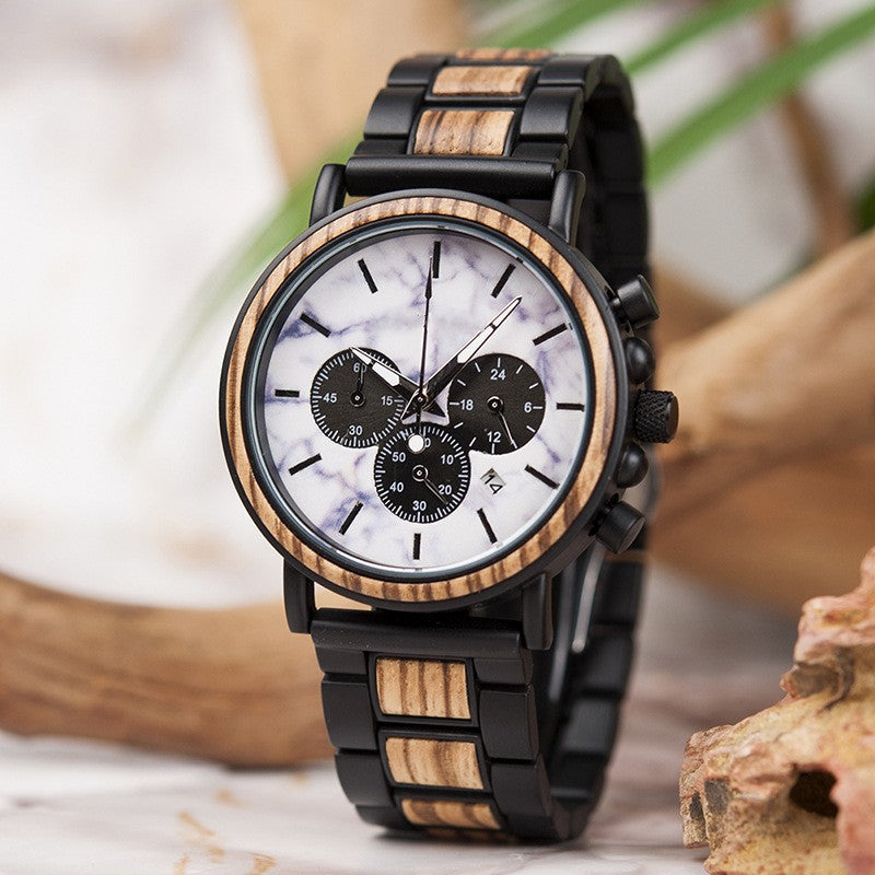 Multi-functional Cross-border Literary Young Men's Wooden Watch Luminous Watch - MAXXLIFE ONLINE STORE