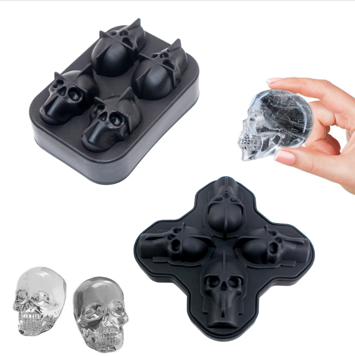 Creative 3D Skull Mold Ice Cube Tray Silicone Mold Soap Candle Moulds Sugar Craft Tools Bakeware Chocolate Moulds - MAXXLIFE ONLINE STORE