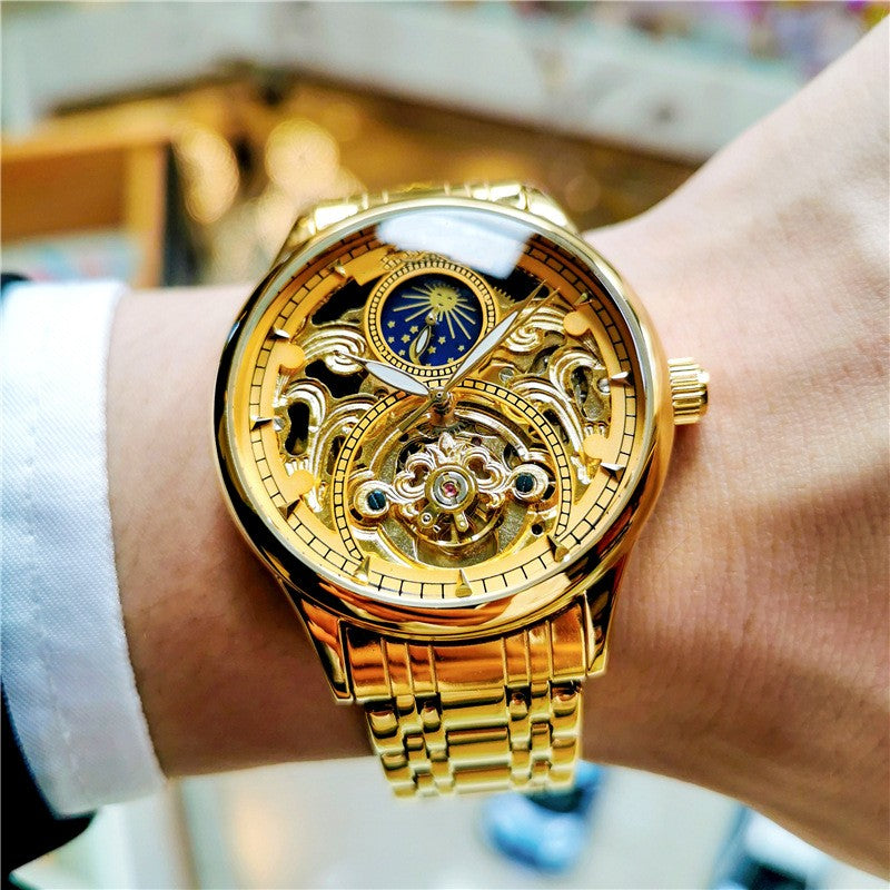 Men's Luminous Hollow Out Fully Automatic Mechanical Watch - MAXXLIFE ONLINE STORE